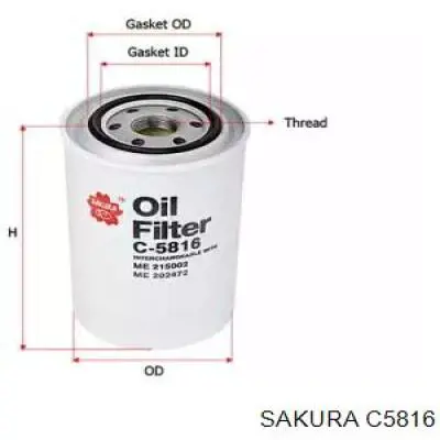 C5816 Sakura filtro de aceite