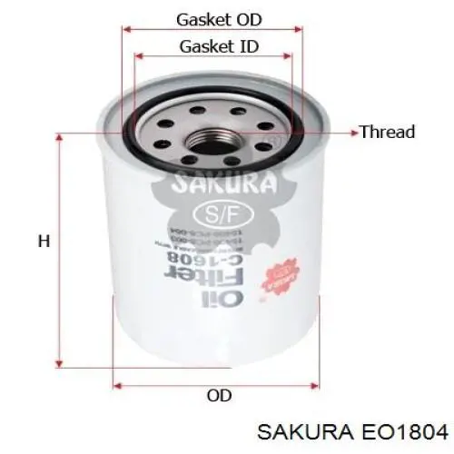 Filtro de aceite EO1804 Sakura
