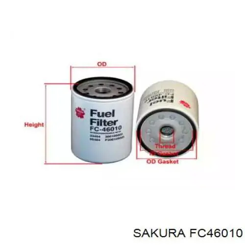 FC46010 Sakura filtro combustible