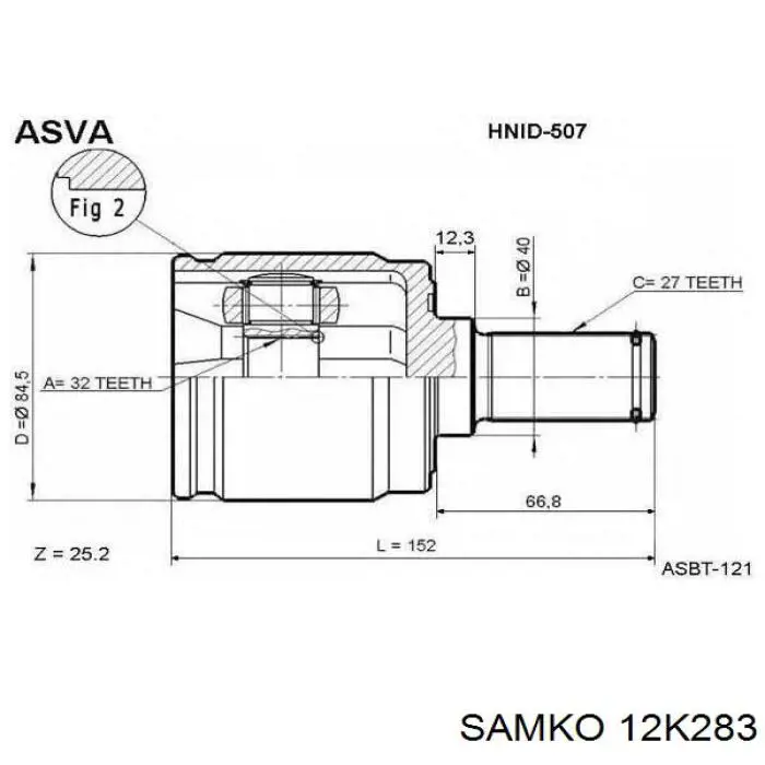 12K283 Samko junta homocinética exterior delantera