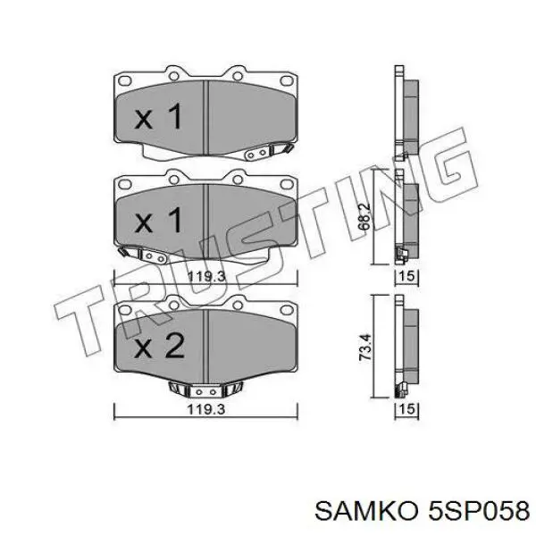 5SP058 Samko pastillas de freno delanteras