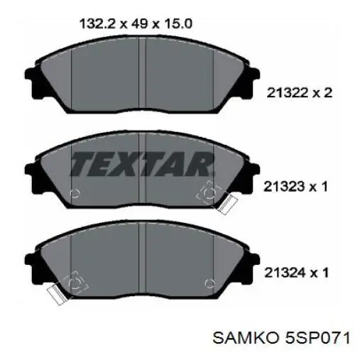 5SP071 Samko pastillas de freno delanteras