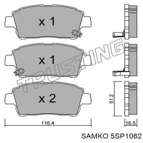 5SP1062 Samko pastillas de freno delanteras