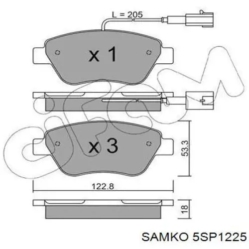 5SP1225 Samko pastillas de freno delanteras