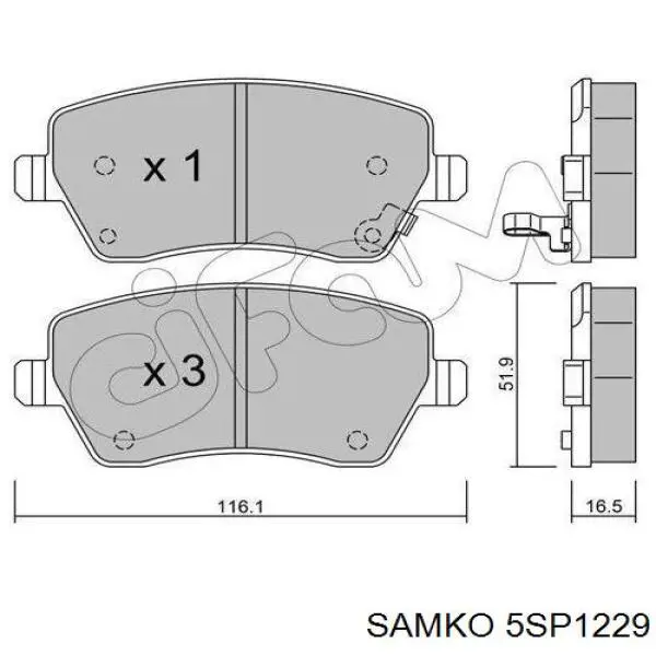 5SP1229 Samko pastillas de freno delanteras