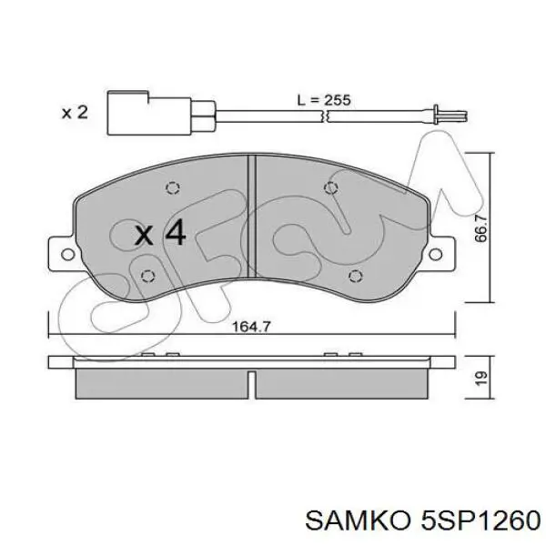 5SP1260 Samko pastillas de freno delanteras