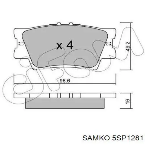 5SP1281 Samko pastillas de freno traseras