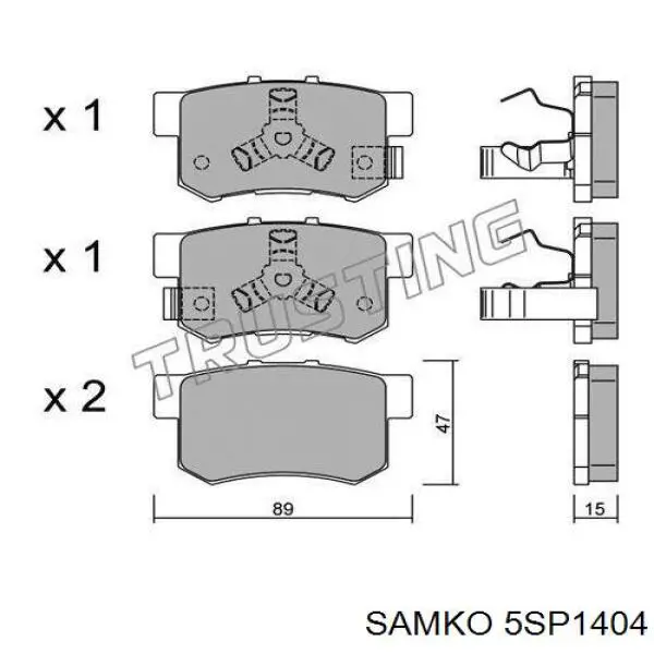 5SP1404 Samko pastillas de freno traseras