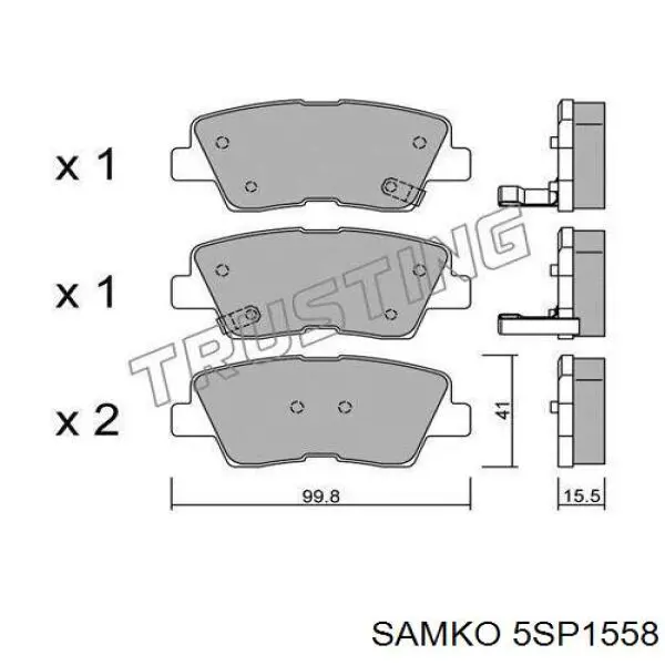 5SP1558 Samko pastillas de freno traseras