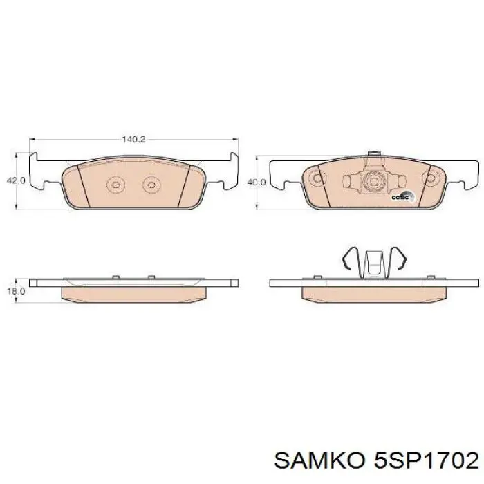 5SP1702 Samko pastillas de freno delanteras