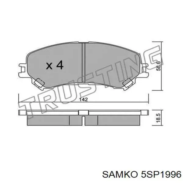 5SP1996 Samko pastillas de freno delanteras