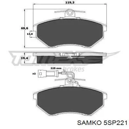 5SP221 Samko pastillas de freno delanteras