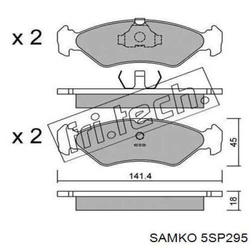 5SP295 Samko pastillas de freno delanteras