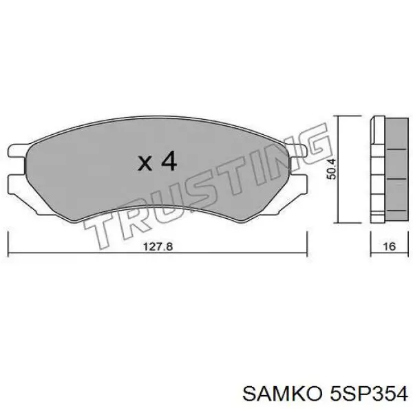 5SP354 Samko pastillas de freno delanteras