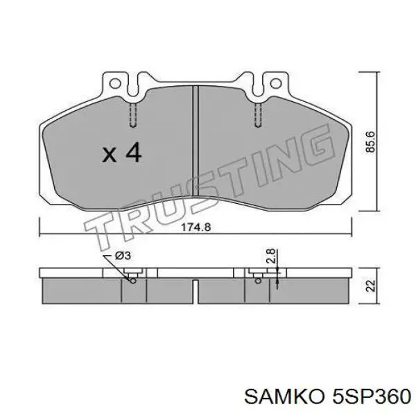 5SP360 Samko pastillas de freno traseras