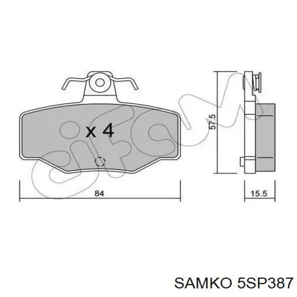 5SP387 Samko pastillas de freno traseras