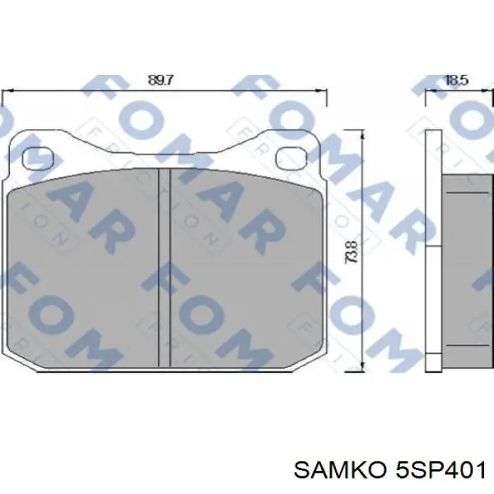 5SP401 Samko pastillas de freno delanteras