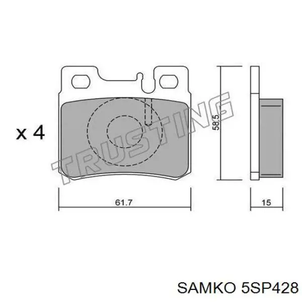 5SP428 Samko pastillas de freno traseras