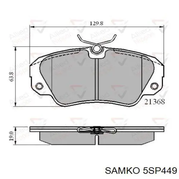 5SP449 Samko pastillas de freno delanteras