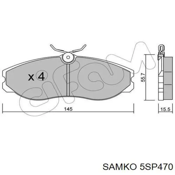 5SP470 Samko pastillas de freno delanteras