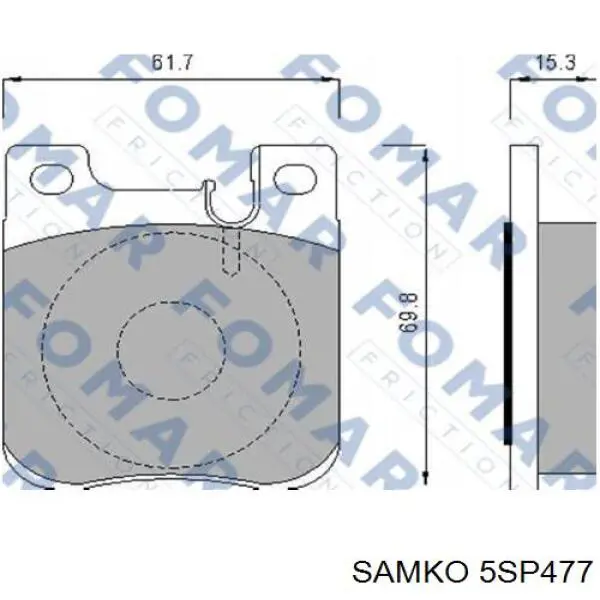 5SP477 Samko pastillas de freno traseras