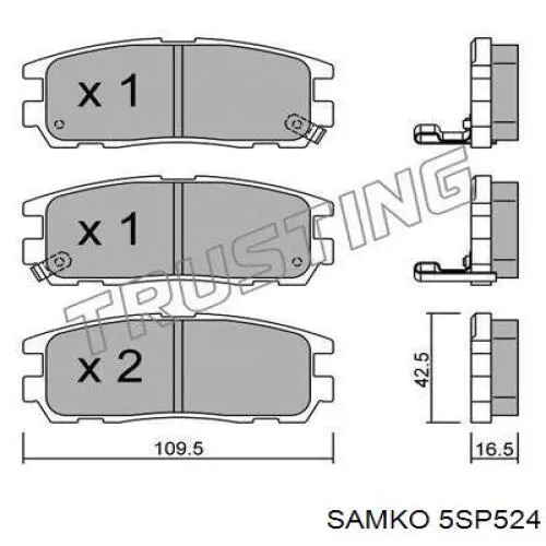 5SP524 Samko pastillas de freno traseras