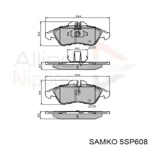 5SP608 Samko pastillas de freno delanteras