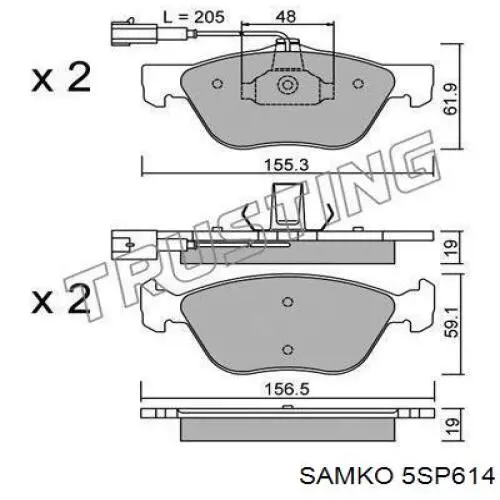 Pastillas de freno delanteras Alfa Romeo 156 932