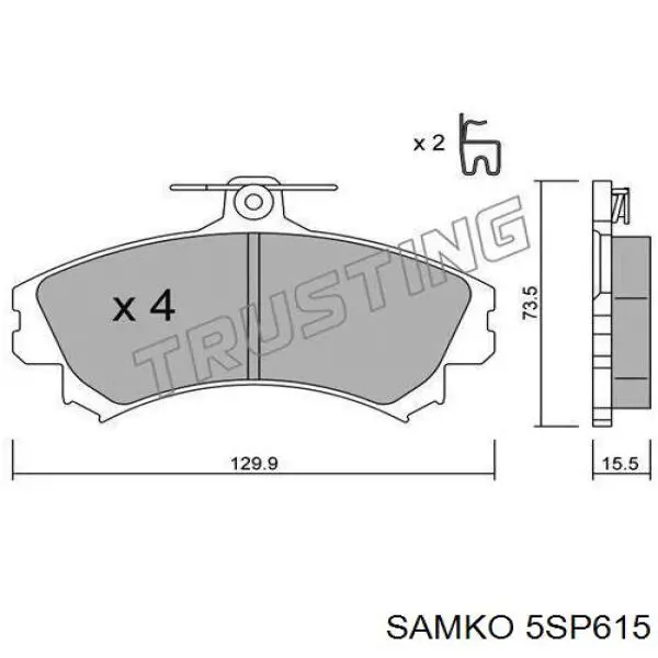 5SP615 Samko pastillas de freno delanteras