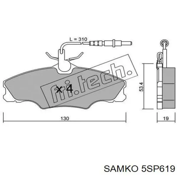 5SP619 Samko pastillas de freno delanteras