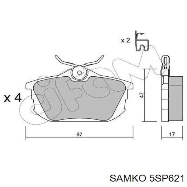 Pastillas de freno traseras SAMKO 5SP621