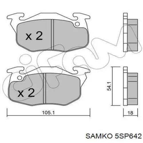 5SP642 Samko pastillas de freno delanteras