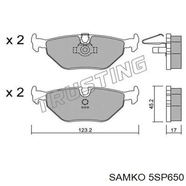 5SP650 Samko pastillas de freno traseras