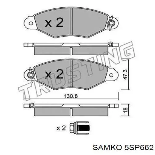 5SP662 Samko pastillas de freno delanteras