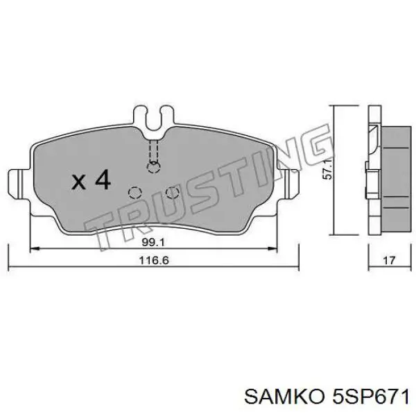 5SP671 Samko pastillas de freno delanteras