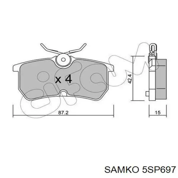 5SP697 Samko pastillas de freno traseras