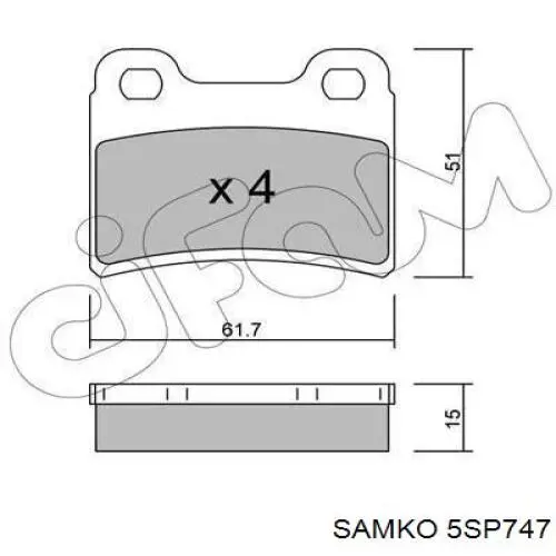 5SP747 Samko pastillas de freno traseras