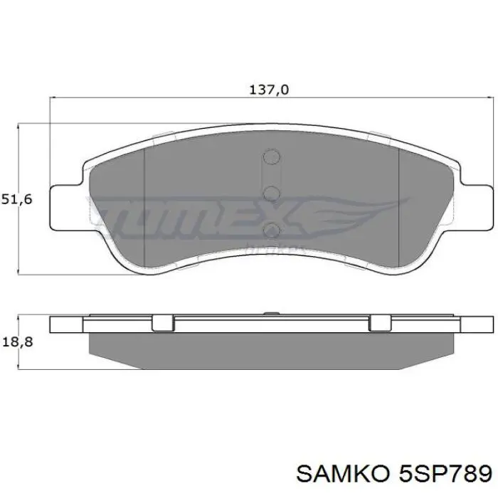 5SP789 Samko pastillas de freno delanteras