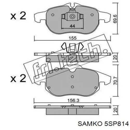 5SP814 Samko pastillas de freno delanteras