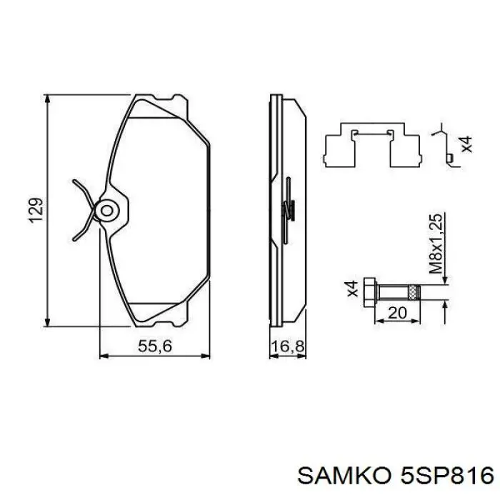 Pastillas de freno delanteras Renault Laguna 1 B56, 556