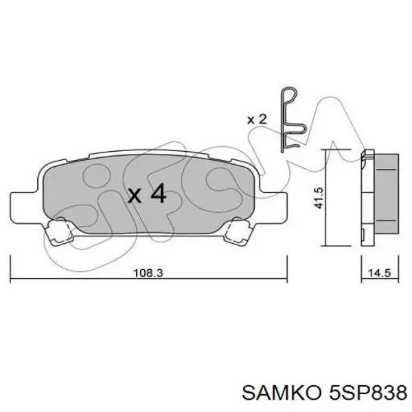 5SP838 Samko pastillas de freno traseras