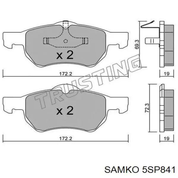 5SP841 Samko pastillas de freno delanteras