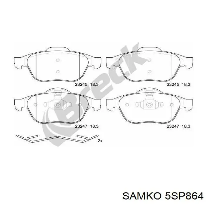 5SP864 Samko pastillas de freno delanteras