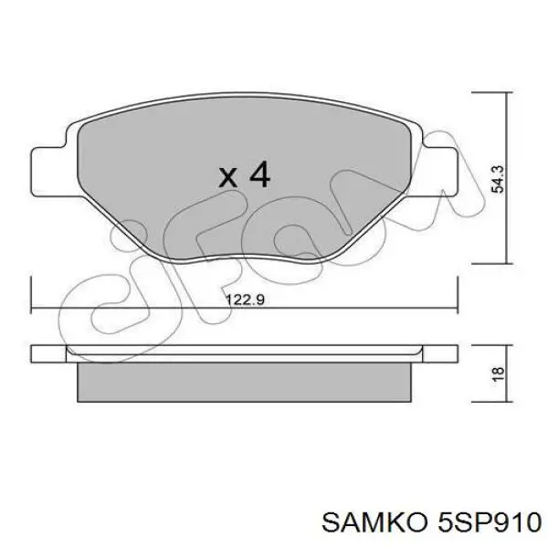 5SP910 Samko pastillas de freno delanteras