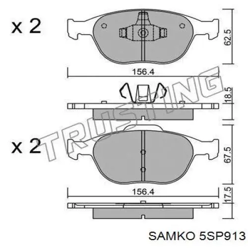 5SP913 Samko pastillas de freno delanteras