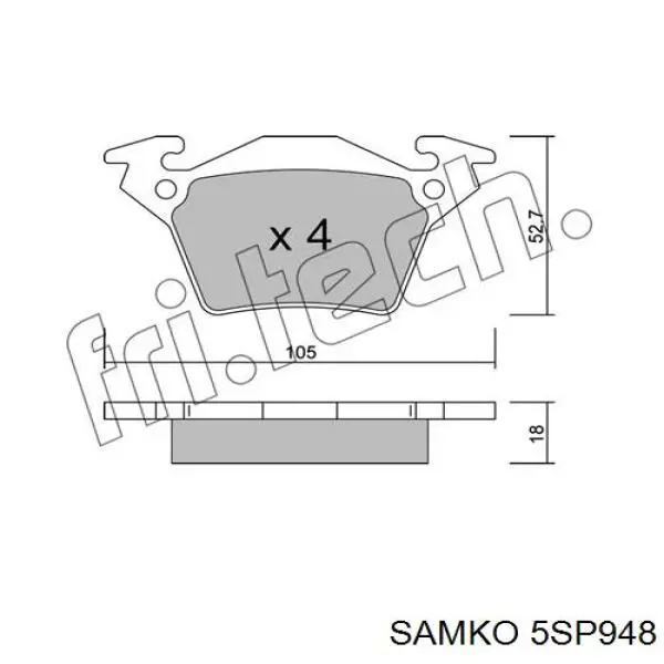 5SP948 Samko pastillas de freno traseras