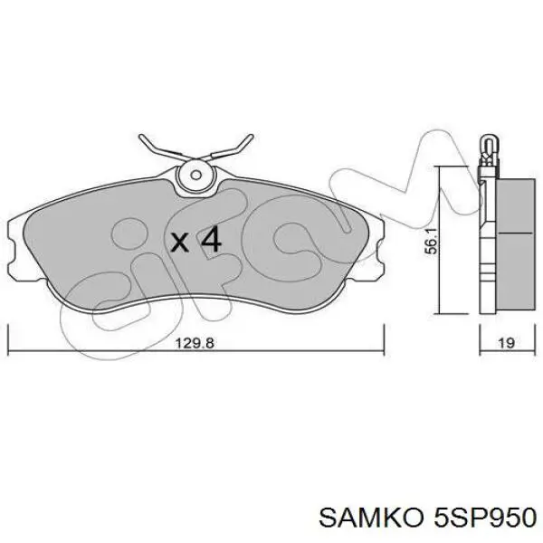 5SP950 Samko pastillas de freno delanteras