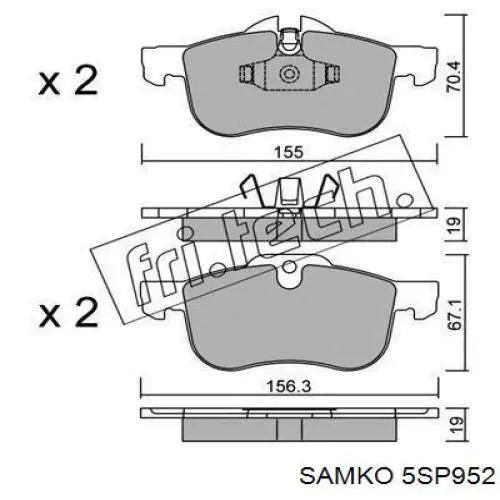 5SP952 Samko pastillas de freno delanteras