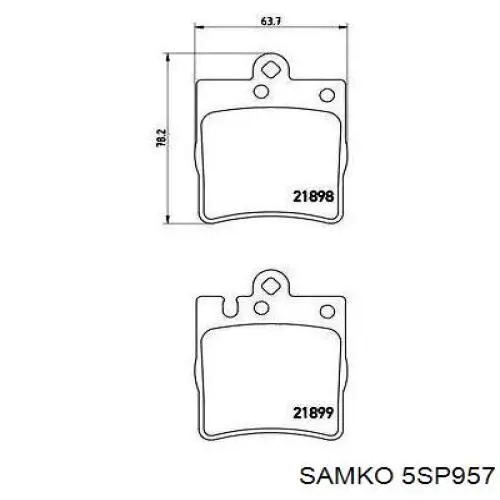 5SP957 Samko pastillas de freno traseras