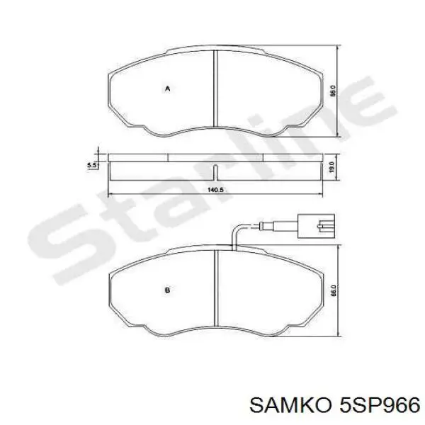 Comprar 5SP966 Samko Pastillas delanteras de freno